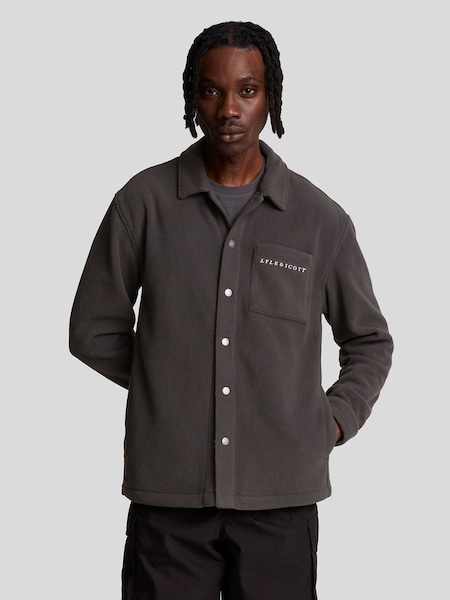 Lyle & Scott Grey Embroidered Fleece Overshirt (AL2971) | €59