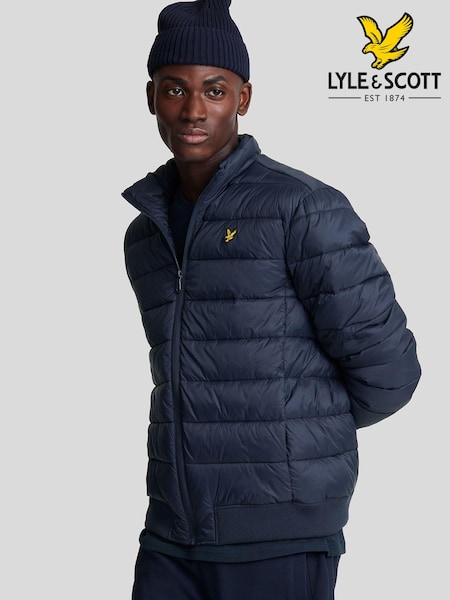 Lyle & Scott Blue Funnel Neck Wadded Jacket (AL2990) | ₪603