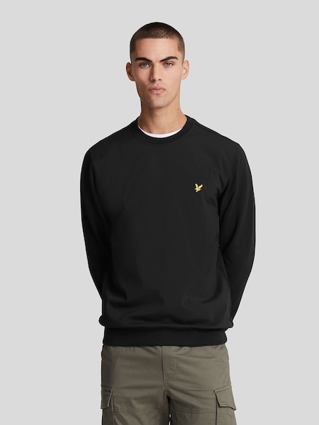 Lyle & Scott Black Hybrid 100% Cotton Sweatshirt (AL3036) | AED218