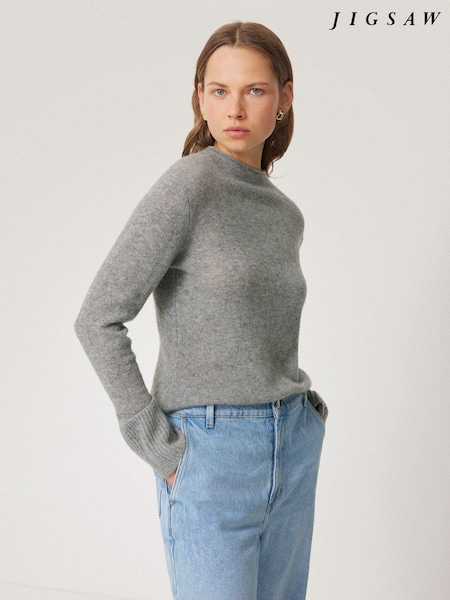 Jigsaw Grey Cloud Cashmere Eldon Jumper (AL3074) | AED422