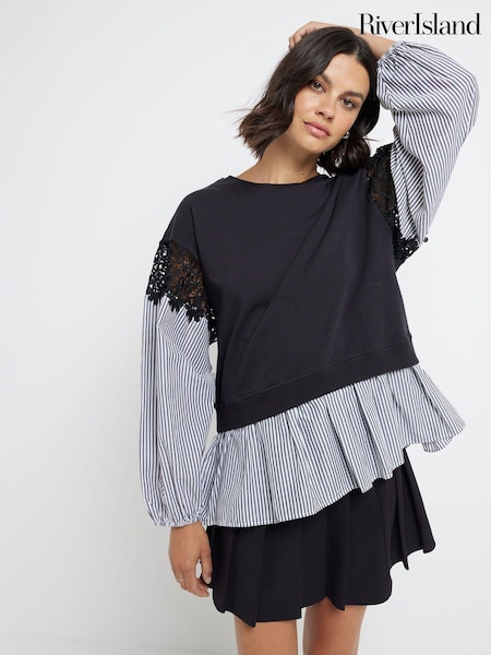River Island Shirt Hem 100% Cotton Sweatshirt (AL3167) | ‏245 د.إ.‏