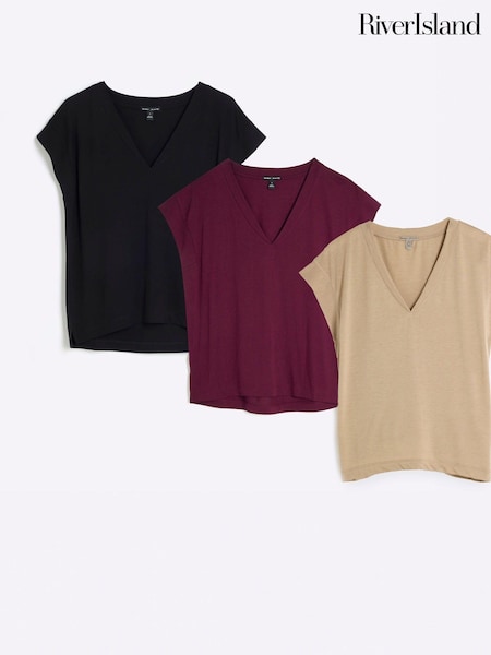 River Island 2 Pack V-Neck T-Shirts (AL3318) | 249 LEI