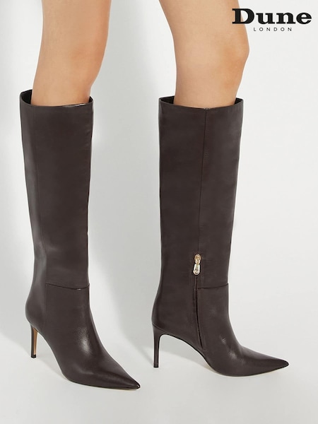 Dune London Red Serve Pull On Knee High Boots (AL3331) | €306