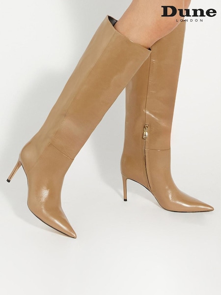 Marrón - Dune London Serve Pull On Knee Alto Boots (AL3335) | 283 €