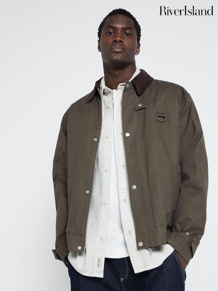 River Island Regular fit Collar Waxed 100% Cotton Jacket (AL3354) | €42