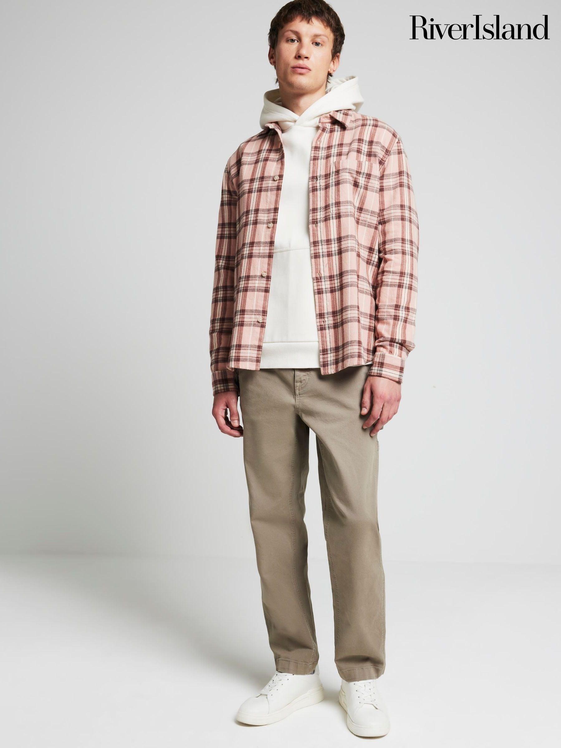 Men s River Island Pink Check Tartan Brandedfashion Next Luxembourg