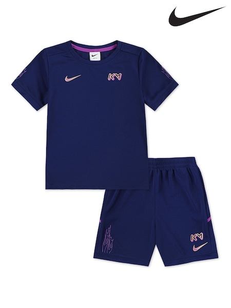 Nike Blue Little Kids Kylian Mbappe Academy Football T-Shirt and Shorts Set (AL3407) | kr514