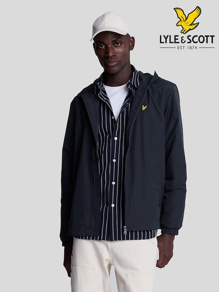 Lyle & Scott Blue Zip Through Hooded Jacket (AL3425) | ₪453