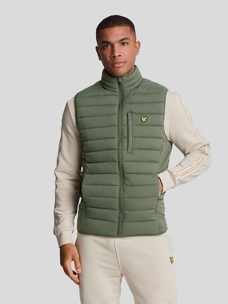 Lyle & Scott Green Stretch Lightweight Quilted Gilet (AL3468) | €66