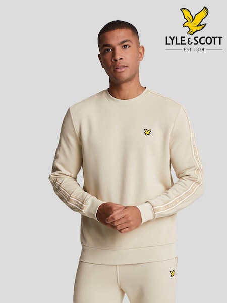 Lyle & Scott Cream Tape Crew Neck Sweatshirt (AL3469) | 484 LEI