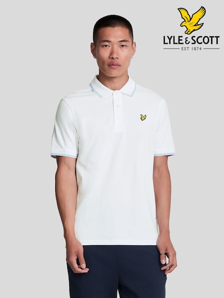 Lyle & Scott White Tipped Polo Shirt (AL3503) | R$ 545