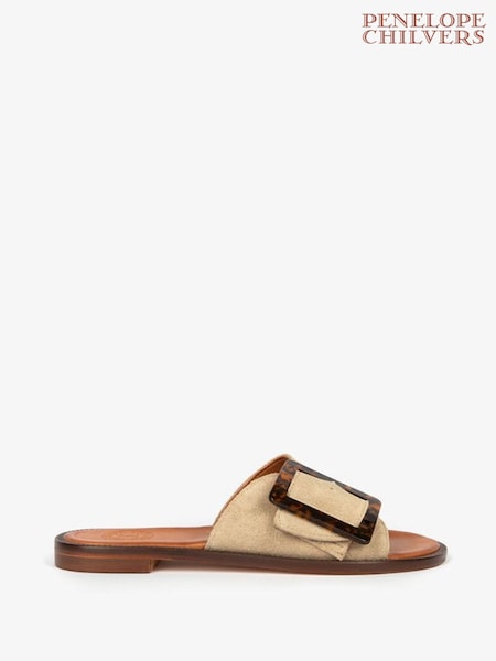 Penelope Chilvers Natural Biarritz Buckle Sandals (AL3722) | ‏699‏₪