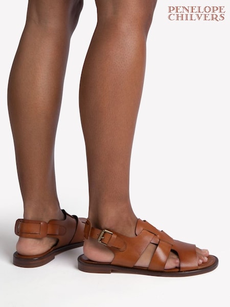 Penelope Chilvers Natural Biscay Leather Sandals (AL3727) | R$ 1,470