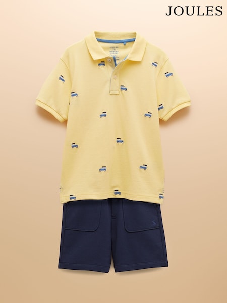 Joules Woody Yellow Polo Shirt and Shorts Set (AL3774) | R$ 235 - R$ 265