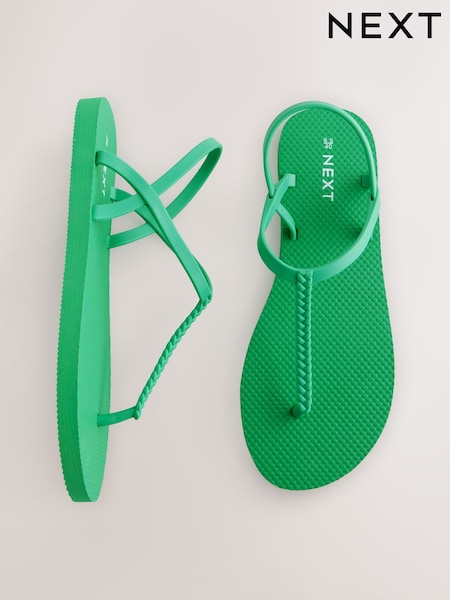 Green Beach Plaited Toe Thong Sandals (AL3782) | R$ 120