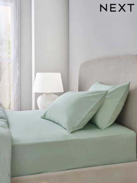 Sage Green Cool Touch 200 Thread Count Deep Fitted Bed Sheet (AL3811) | €21 - €30