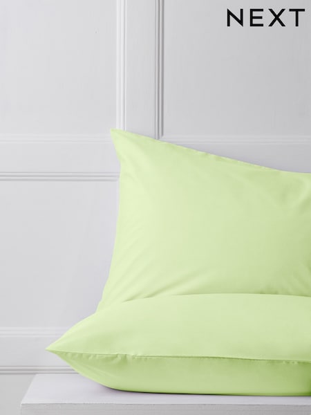 Set of 2 Lime Green Cotton Rich Pillowcases (AL3812) | €10.50 - €12