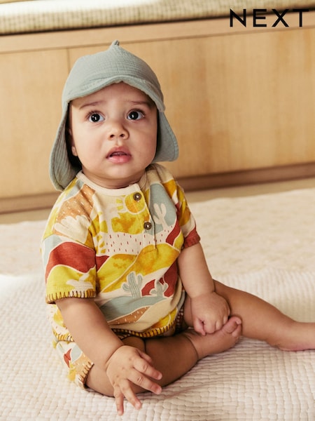 Green Dinosaur 100% Cotton Baby Legionnaire Hat (0mths-2yrs) (AL3846) | $14