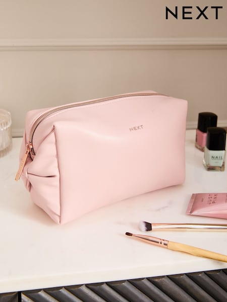 Pink Faux Leather Bow Detail Makeup Bag (AL3860) | €15.50