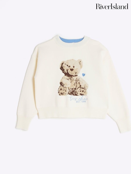 River Island Girls Bear 100% Cotton Jumper (AL3880) | 108 LEI