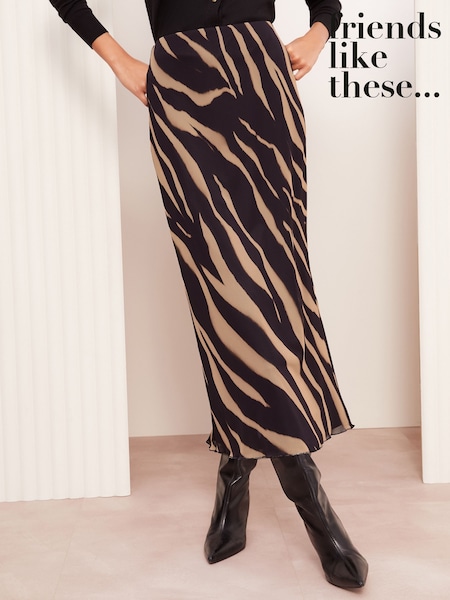 Friends Like These Monochrome Printed Mesh Maxi Skirt (AL3888) | €27