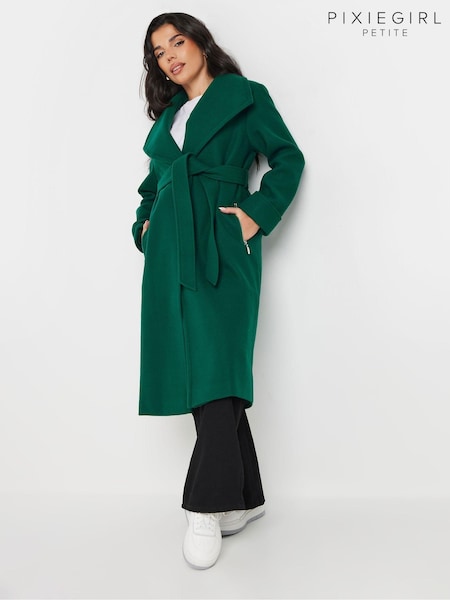 PixieGirl Petite Green Wrap Belted Coat (AL4032) | 4,506 UAH
