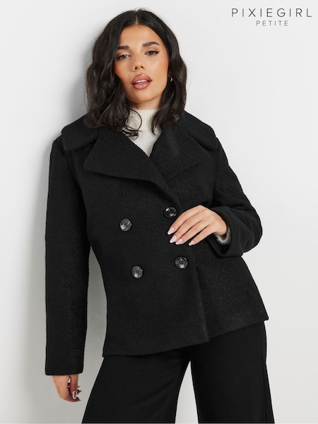 PixieGirl Petite Black Double Breasted Pea Coat (AL4038) | 4,506 UAH