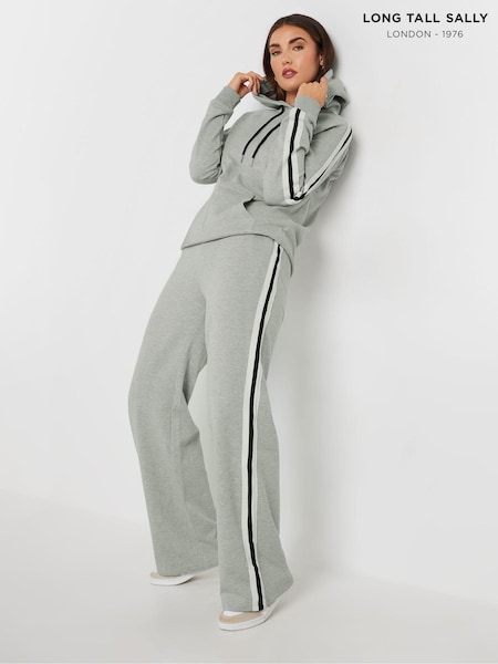 Long Tall Sally Grey Side Stripe Wide Leg Joggers (AL4039) | ₪146