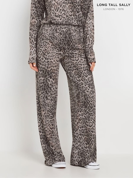 Long Tall Sally Animal Tie Waist Wide Leg Joggers (AL4055) | €46