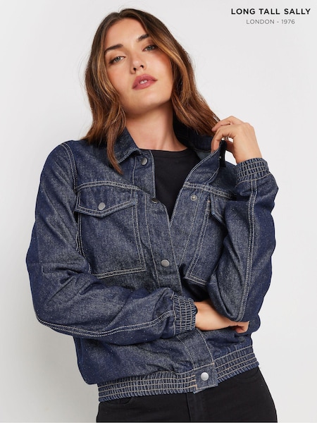 Long Tall Sally Blue Bomber 100% Cotton Jacket (AL4069) | €55