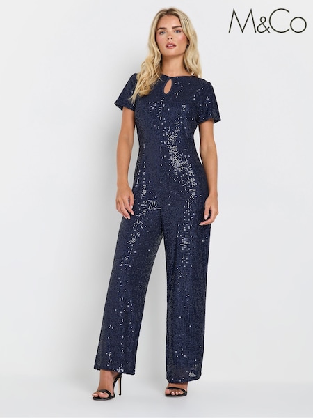 M&Co Petite Keyhole Sequin Jumpsuit (AL4094) | 91 €