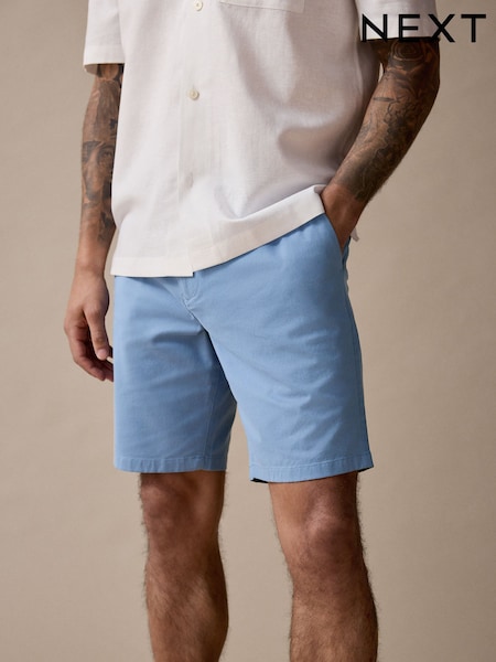 Blue Slim Fit Stretch Chinos Shorts (AL4302) | ₪69