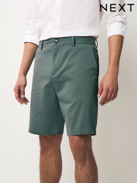 Seafoam Blue Straight Fit Stretch Chinos Shorts (AL4303) | ₪69