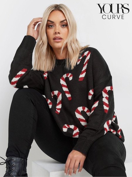 Yours Curve Christmas Candy Cane Jumper (AL4391) | € 42