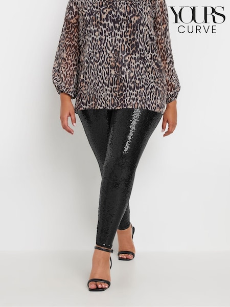 Yours Curve Sequin Leggings (AL4416) | 121 LEI