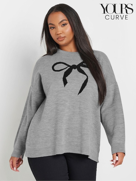 Yours Curve Bow Print Jumper (AL4449) | €49