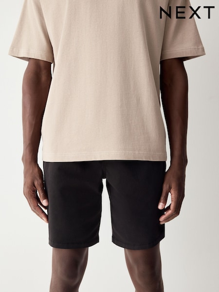 Черный - Stretch Cotton Elasticated Waist Shorts (AL4520) | €21