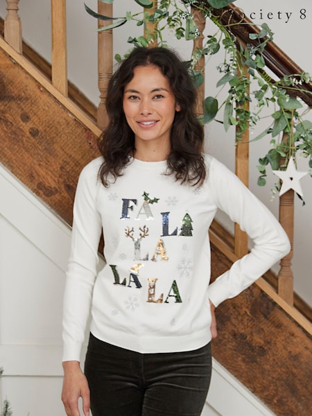 Society 8 Womens Fa La La Christmas Jumper (AL4568) | ‏10 ر.ع.‏