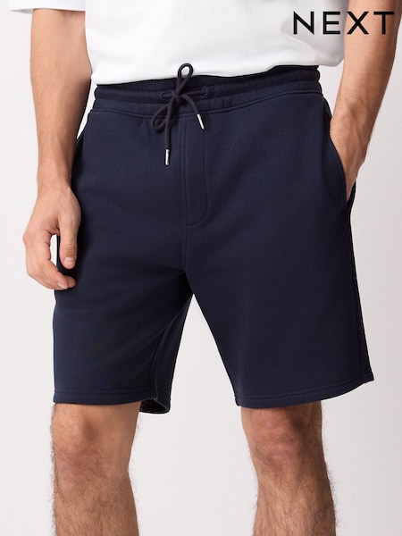 Navy Brushed Jersey Zip Pocket Shorts (AL4593) | €26
