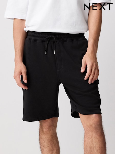 Black Brushed Jersey Zip Pocket Shorts (AL4595) | SGD 35
