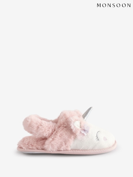 Monsoon Pink Unicorn Butterfly Faux Fur Sliders (AL4620) | $25 - $28