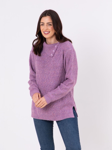 Lakeland Clothing Purple Justine Cable Knit Jumper (AL4673) | ₪226