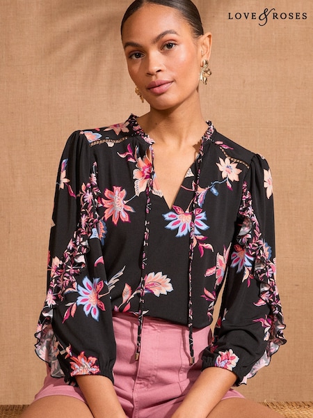 Love & Roses Frill Neck Blouse (AL4828) | 238 LEI