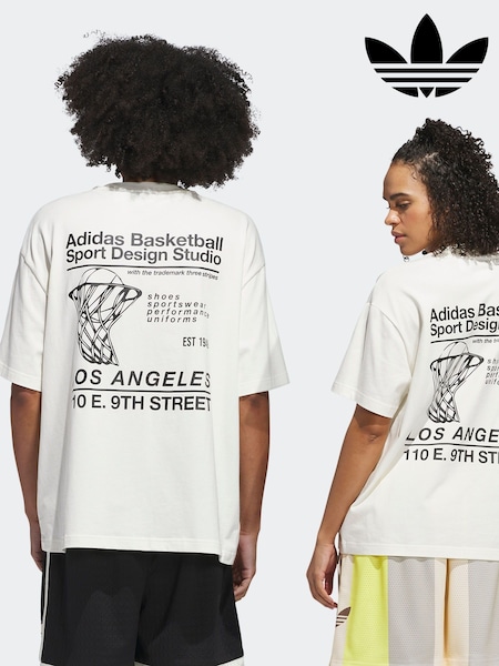 adidas Originals White Sport Design Studio Store Graphic T-Shirt (AL4834) | €50