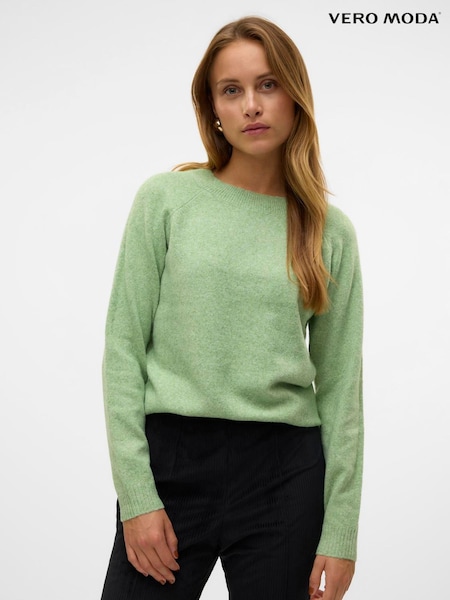 VERO MODA Light Green Round Neck Soft Touch Knitted Jumper (AL4915) | ₪121