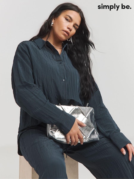Simply Be Oversized Crinkle Satin Shirt (AL4990) | 216 LEI