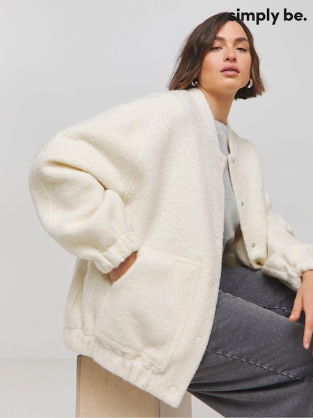 Simply Be Brushed Wool Bomber Jacket (AL4999) | 255 LEI