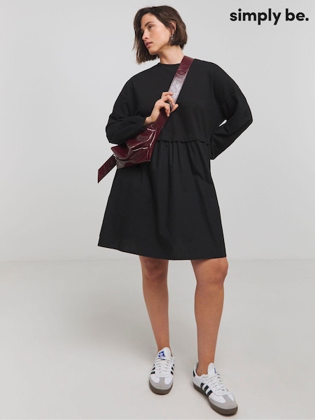 Simply Be Contrast 100% Cotton Sweat Dress (AL5042) | 203 LEI