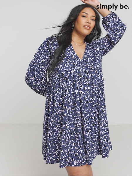Simply Be Blue Supersoft Smock Dress (AL5052) | €36