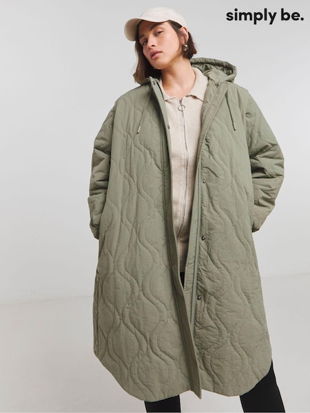 Simply Be Green Double Onion Quilt Jacket (AL5054) | ₪327